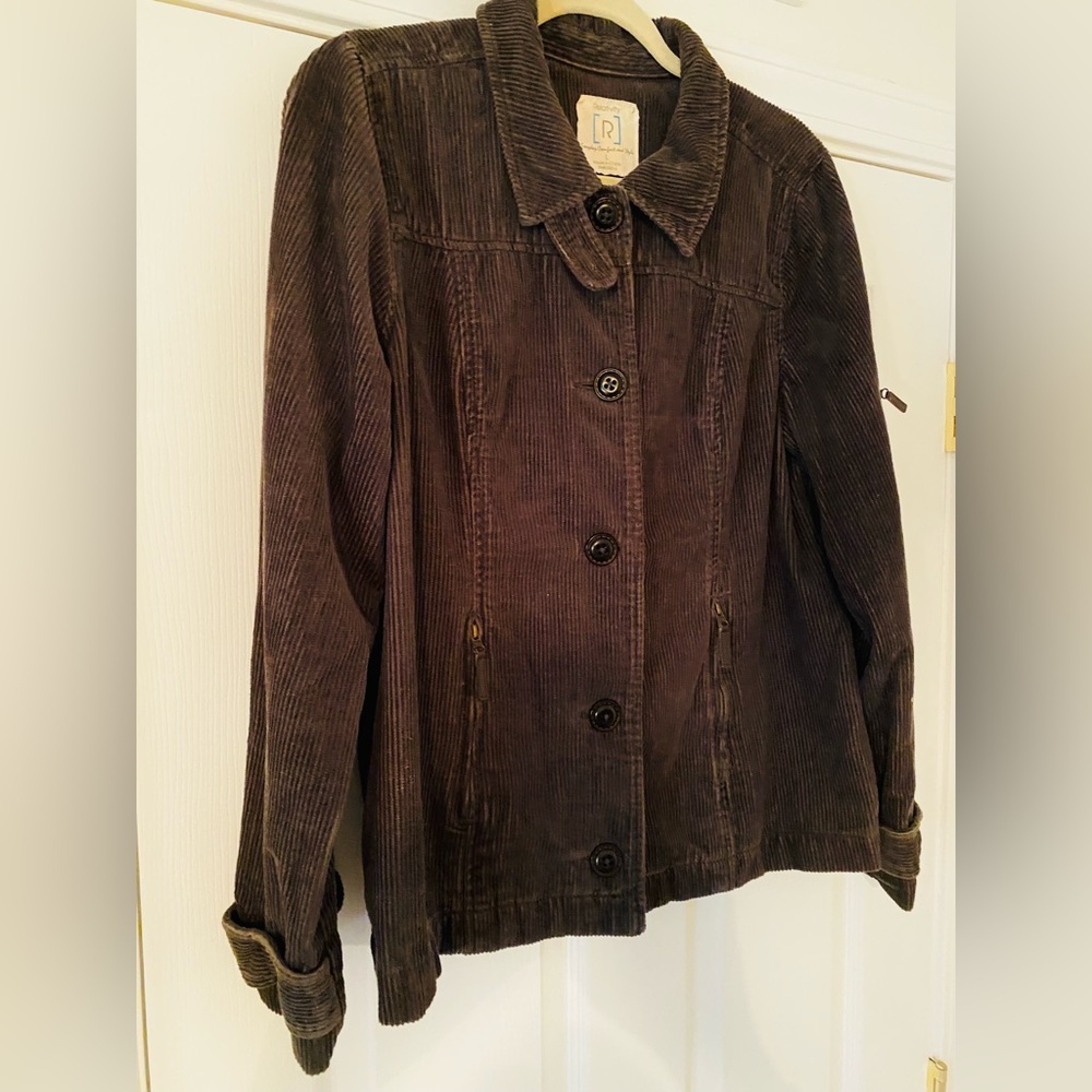 Relativity Olive Green Corduroy Fall Jacket with Pockets and Buttons Size Large - Picture 7 of 9
